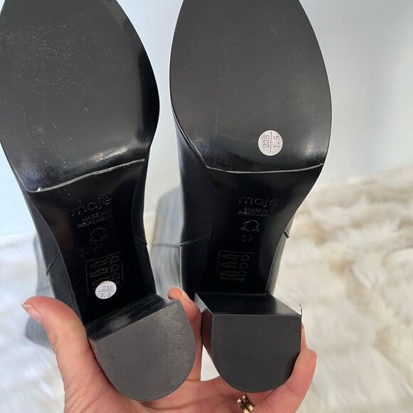 Maje h18 fold over leather boots black. - Picture 3 of 8